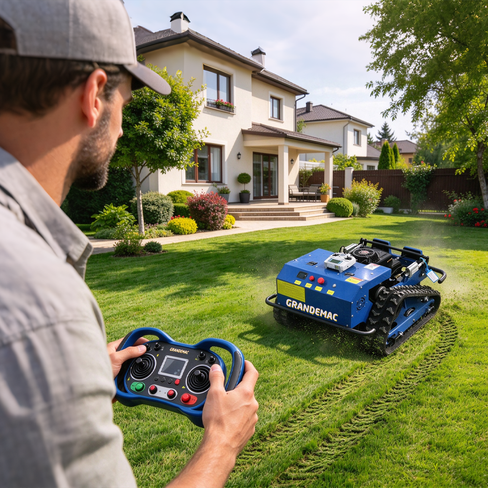 550A / 550B Hybrid Crawler Remote Control Lawn Mower | 550mm Cutting Width, 50° Slope Mowing