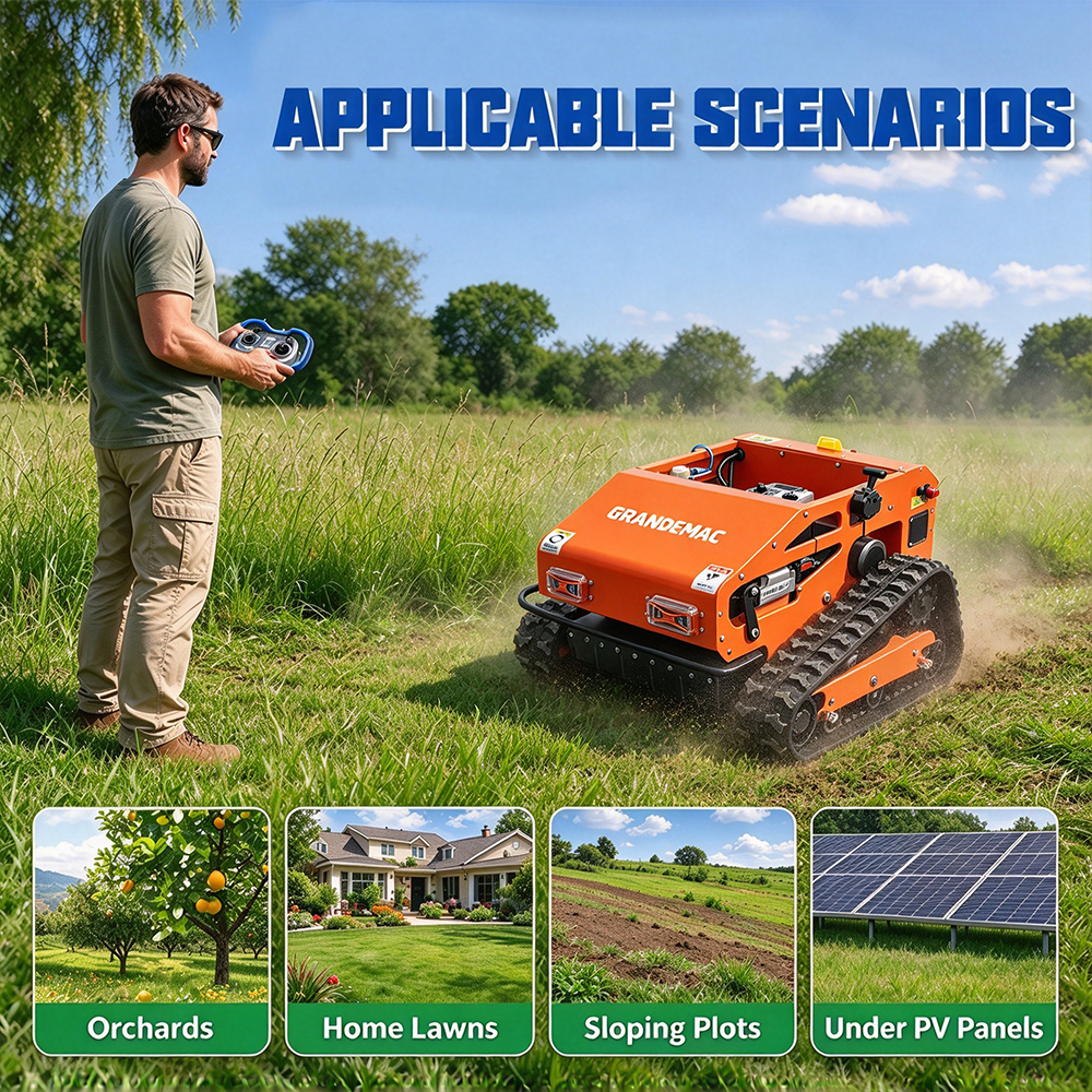 550A / 550B Hybrid Crawler Remote Control Lawn Mower | 550mm Cutting Width, 50&deg; Slope Mowing