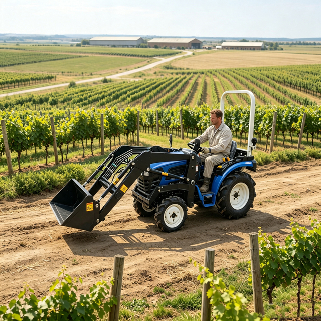 20–50 HP 4WD Compact Orchard Tractor With Front Loader | Vineyard Farm Tractor