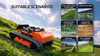 800mm Hybrid Fuel-Electric Crawler Remote Control Lawn Mower（Tank Type RC Weeding Mower）